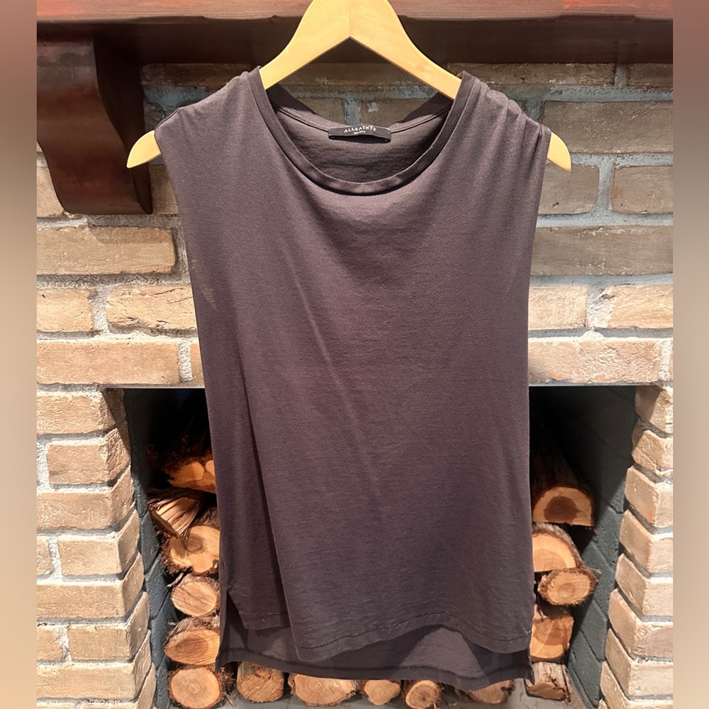 All Saints Off-Black Women's Muscle Tee